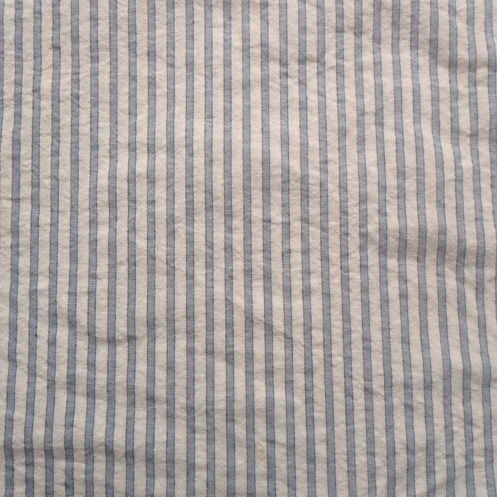 Pottery Barn Striped Linen-Cotton Euro Sham Blue White Ticking 26